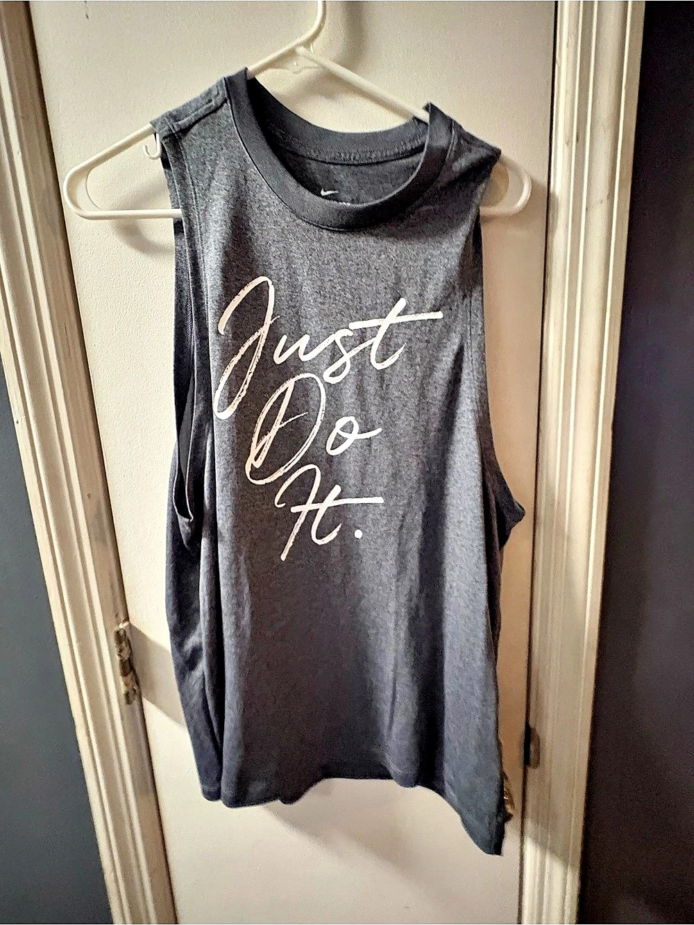 Nike The Nike Tee Just Do It Dri-Fit Tank Top Gray Large